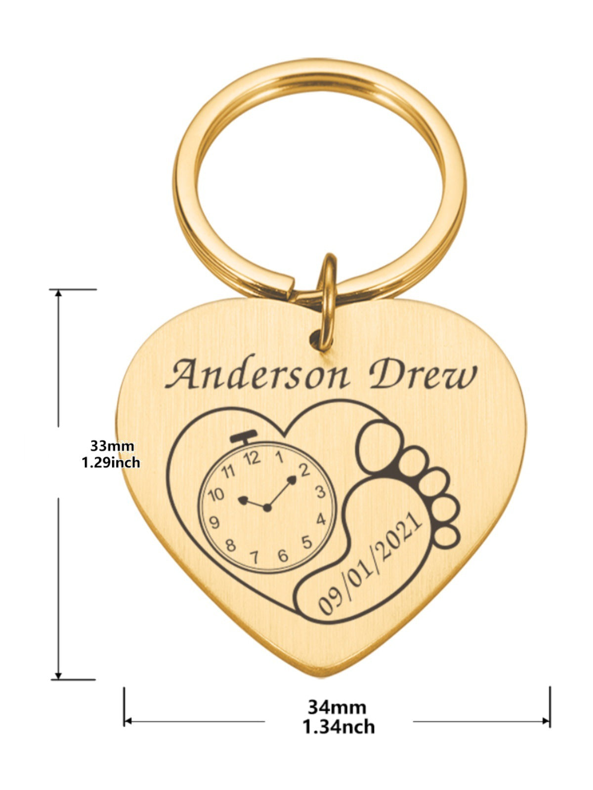 Personalized Heart - Shaped Engravable Keychain