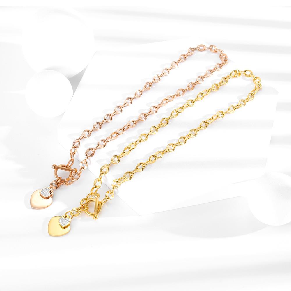 Eternal Love - Engravable Heart - Shaped Pendant Necklace with Zirconia