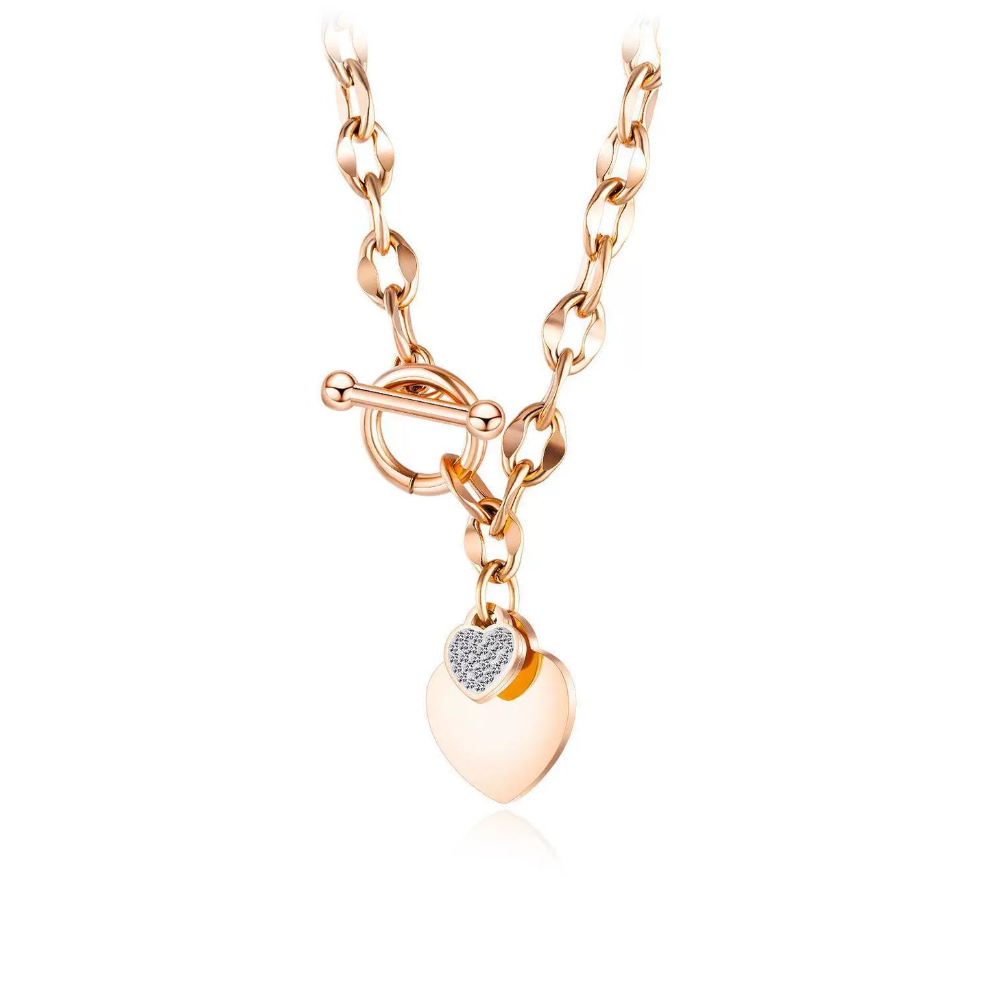 Eternal Love - Engravable Heart - Shaped Pendant Necklace with Zirconia