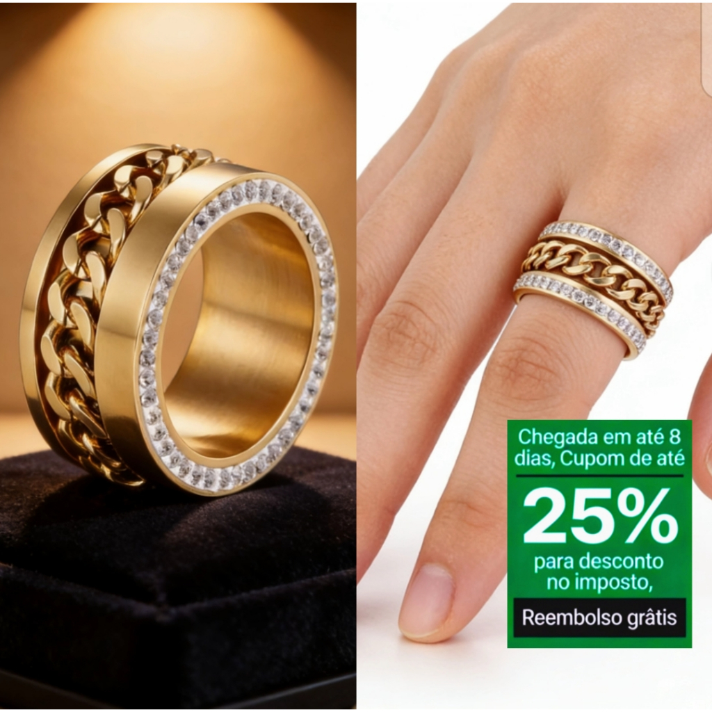 a-26 Fedsolife Ring Women Ring Stainless Steel Fashion Ring Atmospheric Man Woman Luxury Diamond - Image 2