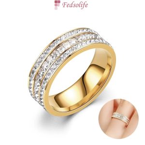 Fedsolife Fashion Diamond Ring High-End Popular Gypsophila Gold Plated Couple Diamond Ring