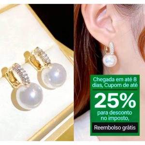 [Fedsolife Earrings]Korean Gold Plated 18K Steel Titanium Pearl Unique Minimalist Elegance