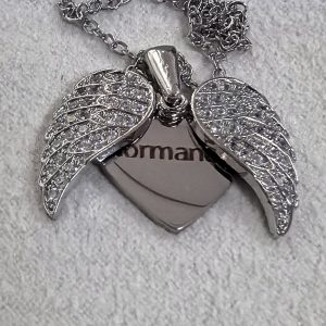 fedsolife fashion necklace custom letter pendant, gold plated titanium steel simple love wings